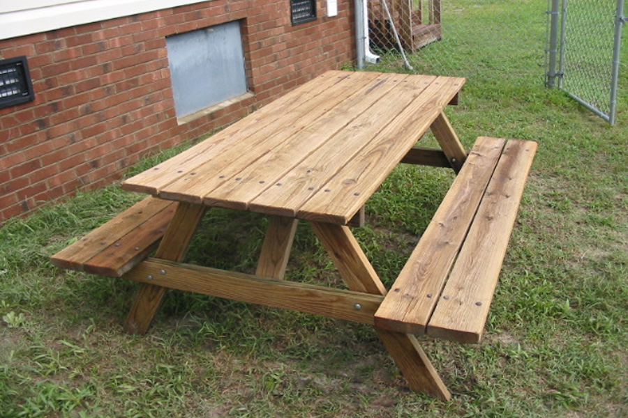 Power Washing Wood Table - After